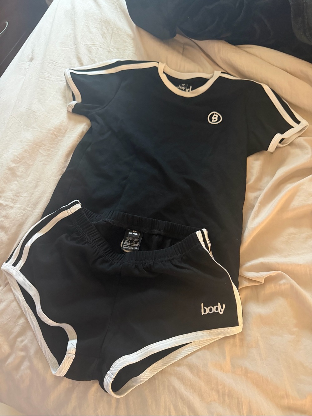 Body Black Contrast-Trim Women's Athletic Shorts